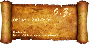 Oblath Zalán névjegykártya